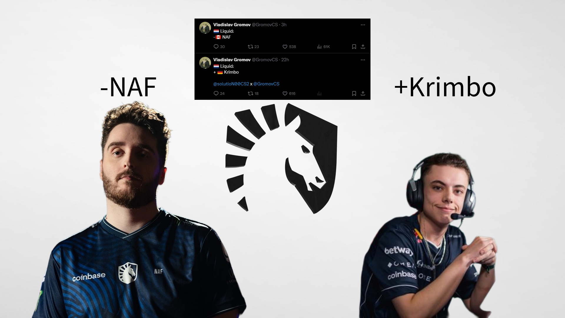 Liquid to bench NAF and sign Krimbo